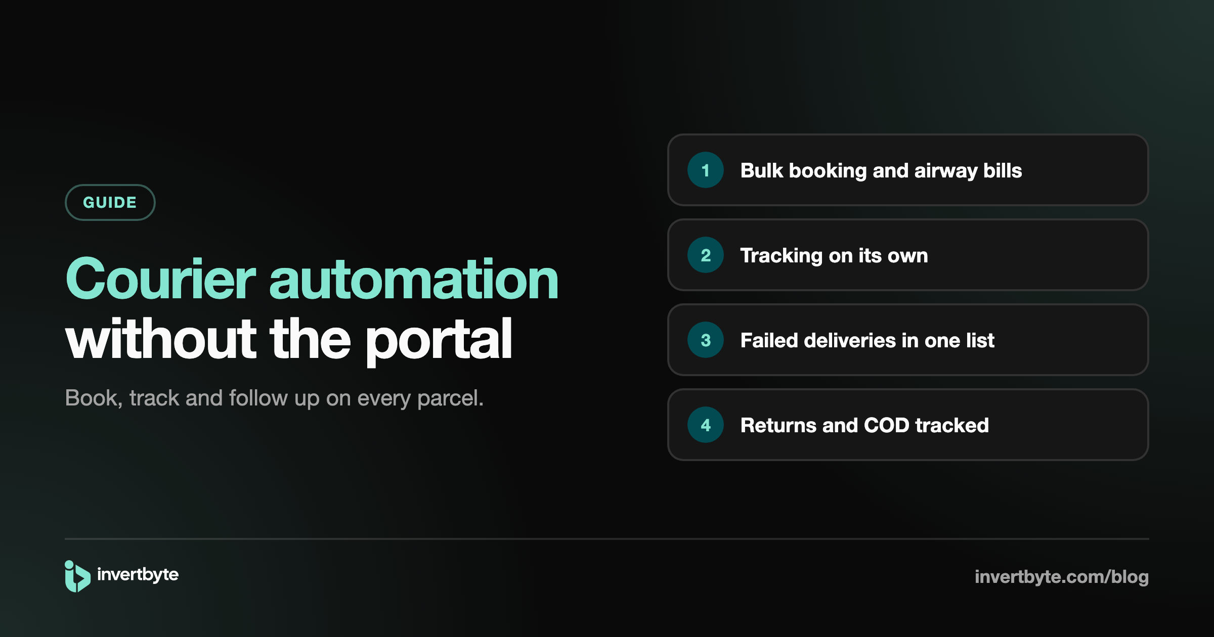 Courier Automation: Book, Track and Follow Up on Parcels Without the Portal